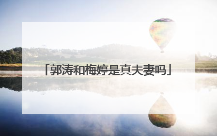 郭涛和梅婷是真夫妻吗