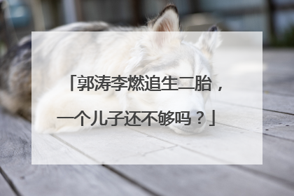 郭涛李燃追生二胎，一个儿子还不够吗？