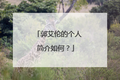 郭艾伦的个人简介如何?