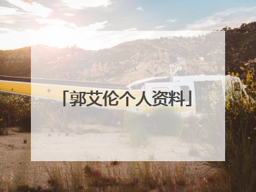 郭艾伦个人资料