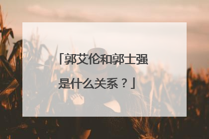 郭艾伦和郭士强是什么关系？