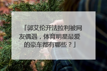 郭艾伦开法拉利被网友偶遇,体育明星最爱的豪车都有哪些?