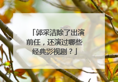 郭采洁除了出演前任,还演过哪些经典影视剧?