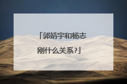 郭靖宇和杨志刚什么关系?