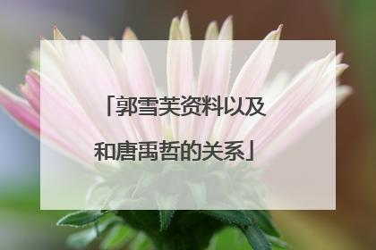 郭雪芙资料以及和唐禹哲的关系