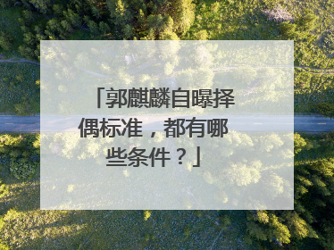 郭麒麟自曝择偶标准，都有哪些条件？