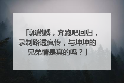 郭麒麟,奔跑吧回归,录制路透疯传,与坤坤的兄弟情是真的吗?