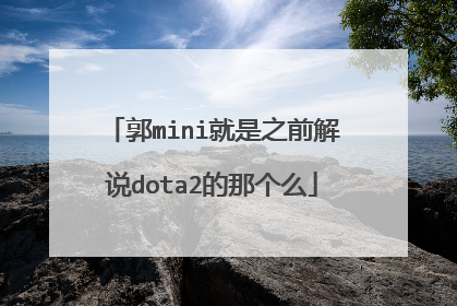 郭mini就是之前解说dota2的那个么