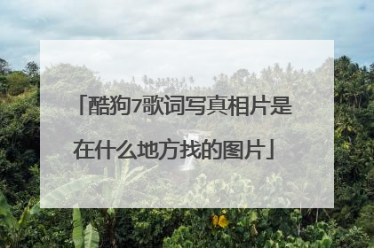 酷狗7歌词写真相片是在什么地方找的图片