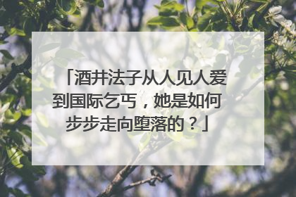 酒井法子从人见人爱到国际乞丐，她是如何步步走向堕落的？
