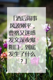 酒后闹事风波刚平，曹格又迷惑发文深夜爆粗口，到底发生了什么？