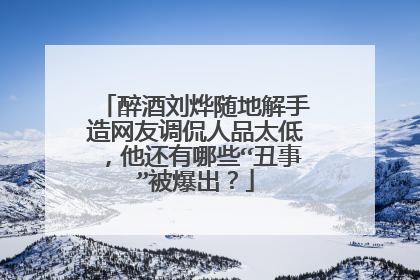 醉酒刘烨随地解手造网友调侃人品太低,他还有哪些“丑事”被爆出?