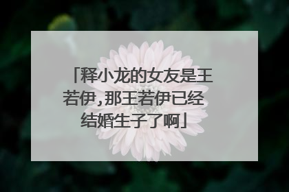 释小龙的女友是王若伊,那王若伊已经结婚生子了啊