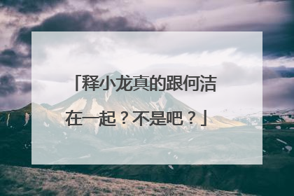 释小龙真的跟何洁在一起?不是吧?