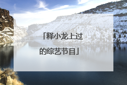 释小龙上过的综艺节目