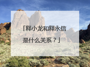 释小龙和释永信是什么关系？