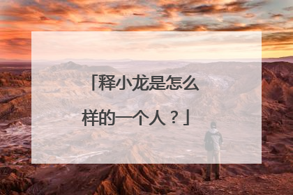 释小龙是怎么样的一个人？