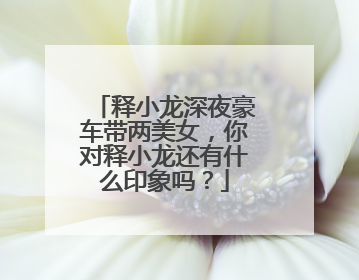 释小龙深夜豪车带两美女,你对释小龙还有什么印象吗?