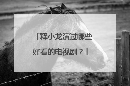 释小龙演过哪些好看的电视剧?