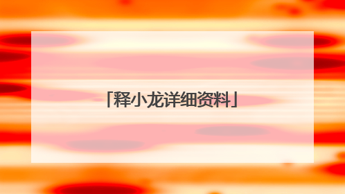 释小龙详细资料