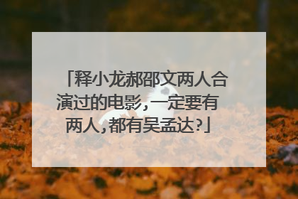 释小龙郝邵文两人合演过的电影,一定要有两人,都有吴孟达?