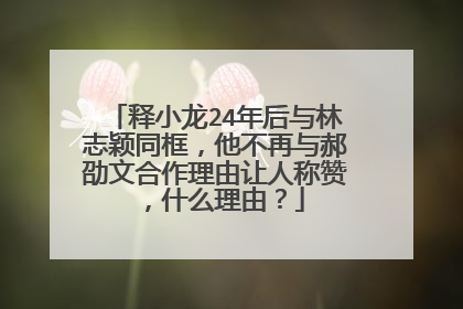 释小龙24年后与林志颖同框,他不再与郝劭文合作理由让人称赞,什么理由?