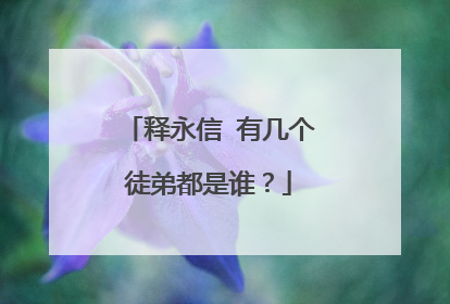 释永信 有几个徒弟都是谁？