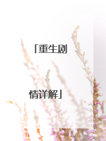 重生剧情详解