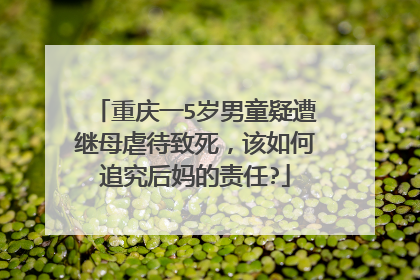 重庆一5岁男童疑遭继母虐待致死,该如何追究后妈的责任?