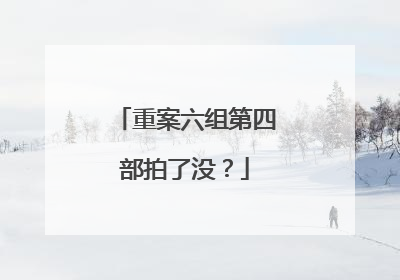 重案六组第四部拍了没？