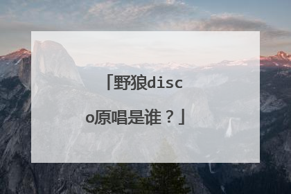 野狼disco原唱是谁?