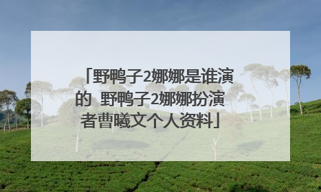 野鸭子2娜娜是谁演的 野鸭子2娜娜扮演者曹曦文个人资料