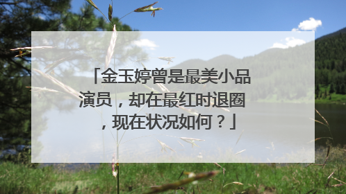 金玉婷曾是最美小品演员,却在最红时退圈,现在状况如何?