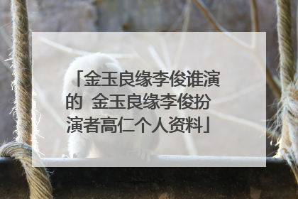 金玉良缘李俊谁演的 金玉良缘李俊扮演者高仁个人资料