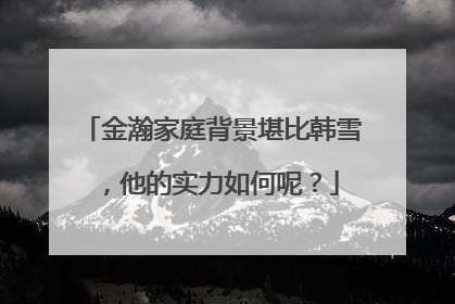 金瀚家庭背景堪比韩雪，他的实力如何呢？