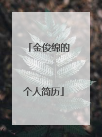 金俊绵的个人简历