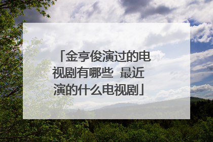 金亨俊演过的电视剧有哪些 最近演的什么电视剧