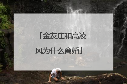 金友庄和高凌风为什么离婚