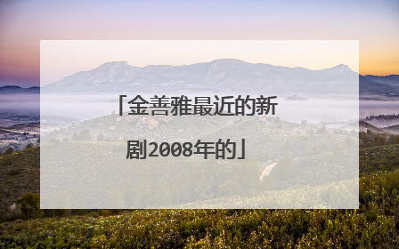 金善雅最近的新剧2008年的