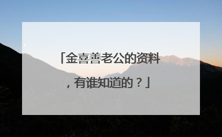 金喜善老公的资料，有谁知道的？