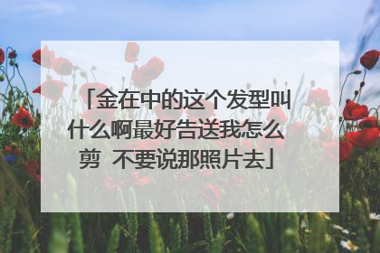 金在中的这个发型叫什么啊最好告送我怎么剪 不要说那照片去