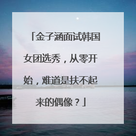 金子涵面试韩国女团选秀，从零开始，难道是扶不起来的偶像？