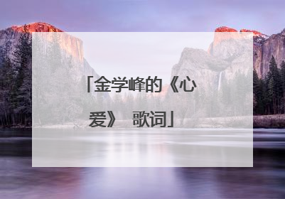 金学峰的《心爱》 歌词