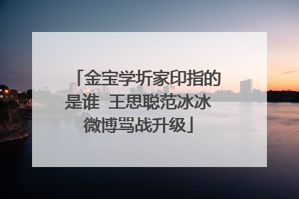 金宝学圻家印指的是谁 王思聪范冰冰微博骂战升级