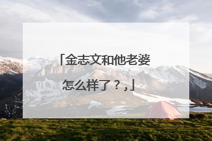 金志文和他老婆怎么样了？,
