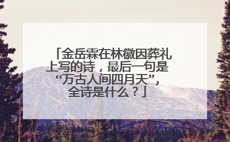 金岳霖在林徽因葬礼上写的诗，最后一句是“万古人间四月天”,全诗是什么？