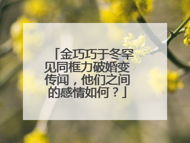 金巧巧于冬罕见同框力破婚变传闻,他们之间的感情如何?