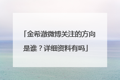 金希澈微博关注的方向是谁？详细资料有吗