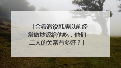 金希澈说韩庚以前经常做炒饭给他吃,他们二人的关系有多好?