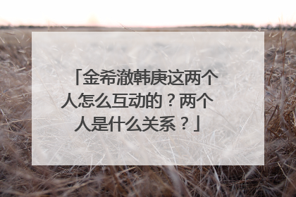金希澈韩庚这两个人怎么互动的？两个人是什么关系？